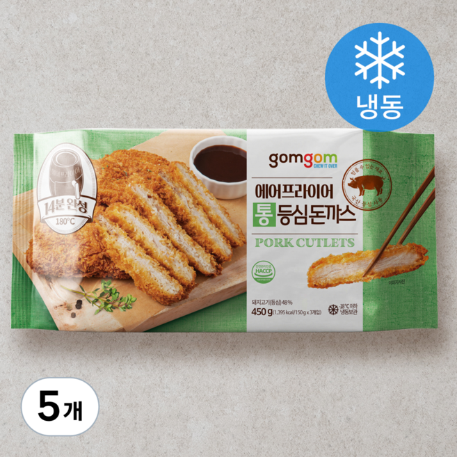 곰곰 에어프라이어 통등심 돈까스 (냉동), 450g, 5개
