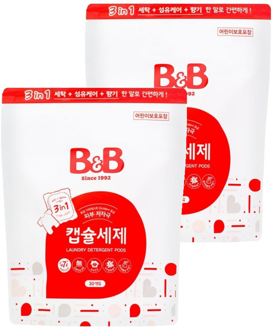 비앤비 캡슐세제, 30개입, 2개