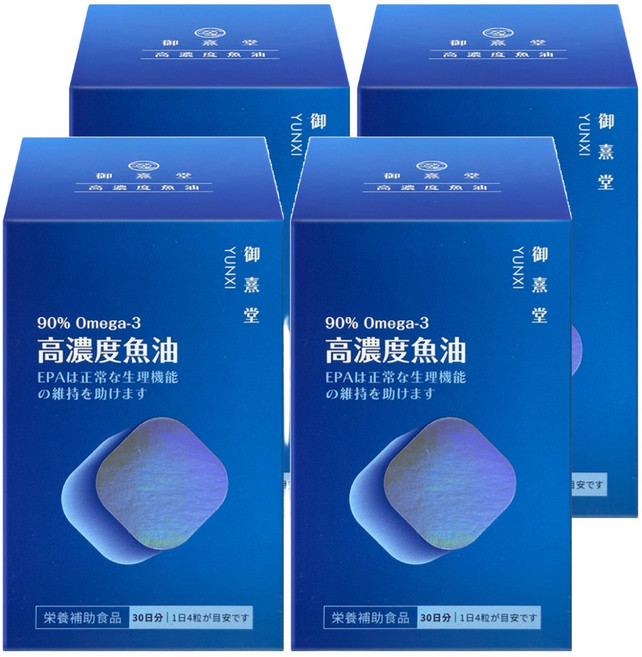 御熹堂 黃金頂級90%高濃度魚油, 120顆, 450mg, 4盒