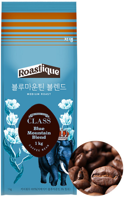 쟈뎅 클래스 블루마운틴 블렌드 원두커피, 홀빈(분쇄안함), 1kg, 1개