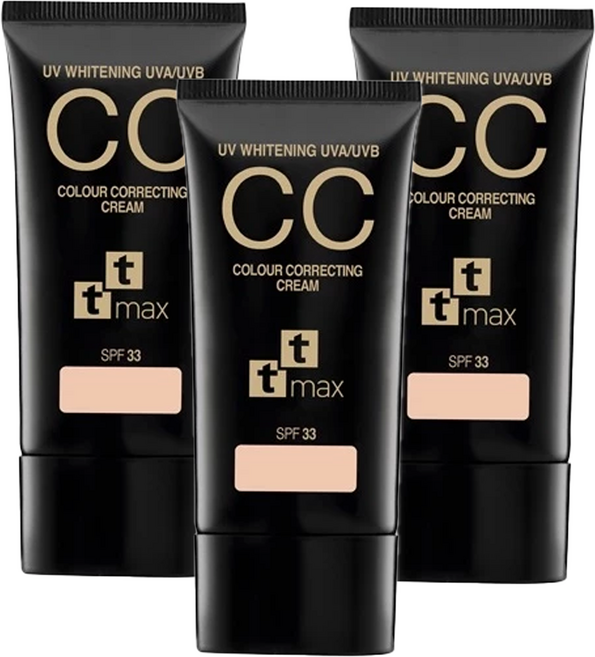 ttmax 全效完美修飾CC霜SPF33, 15%修飾潤色, 30ml, 3入