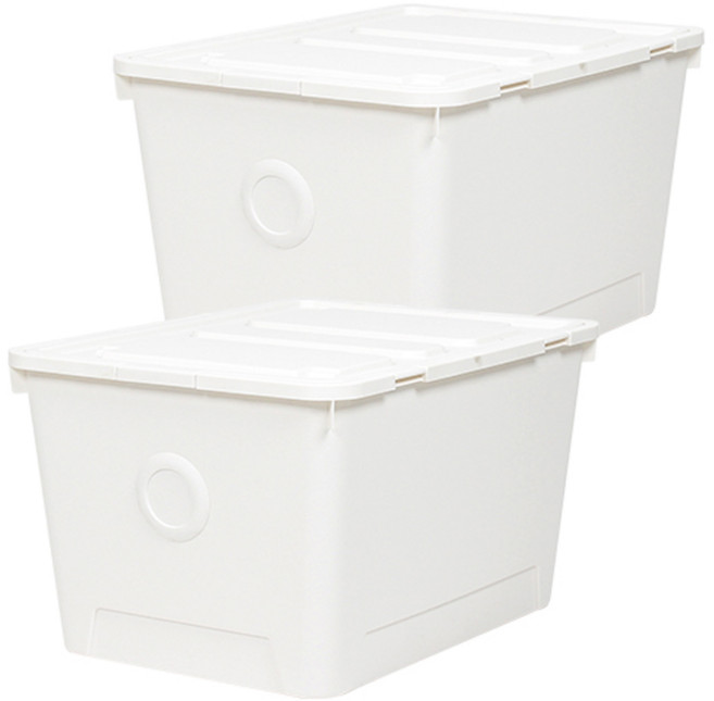 올리빙 도트 리빙박스, 크림화이트, 2개