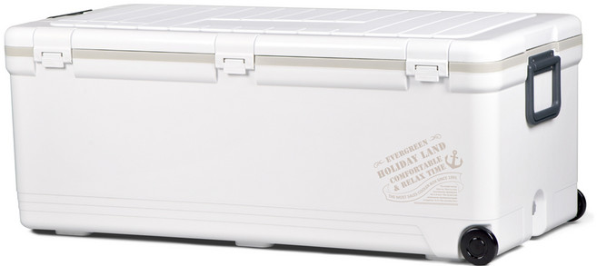 SHINWA 홀리데이 아이스 박스 + 스티커 세트, 화이트, 76L