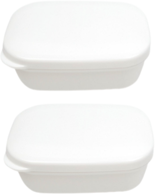 쓰리썬 휴대용 사각 비누케이스 2p, 화이트, 2개