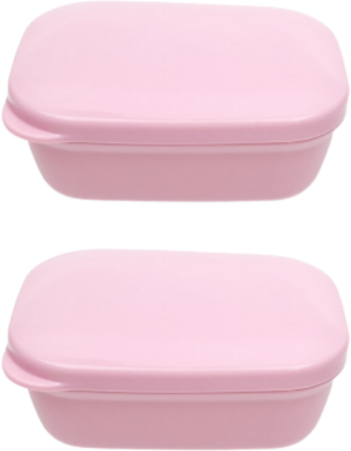 쓰리썬 휴대용 사각 비누케이스, 핑크, 2개