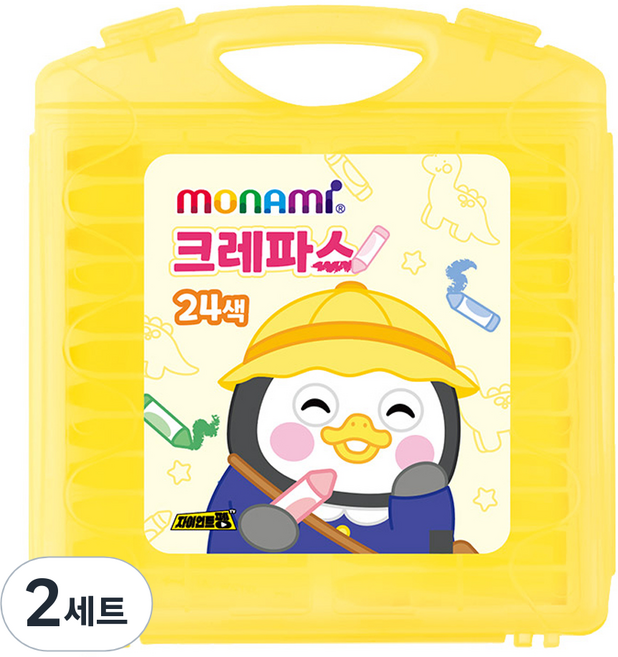 모나미 펭수 크레파스 세트, 24색, 2세트