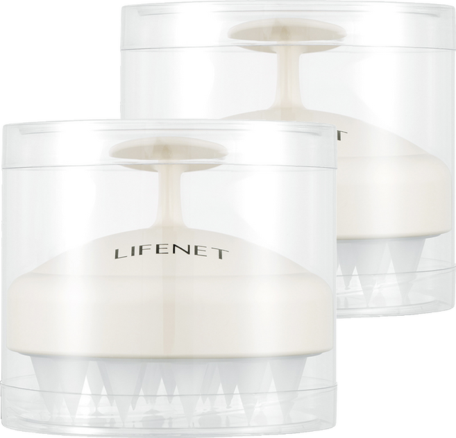 라이프넷 두피 테라피 샴푸 브러쉬, 흰색, 2개