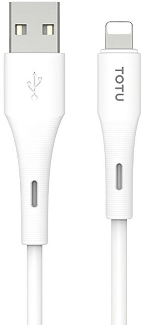TOTU 拓途 Lightning-USB-A 液態矽膠傳輸快充線 12W快速充電 iPhone充電線, 2m, 白色, 1條