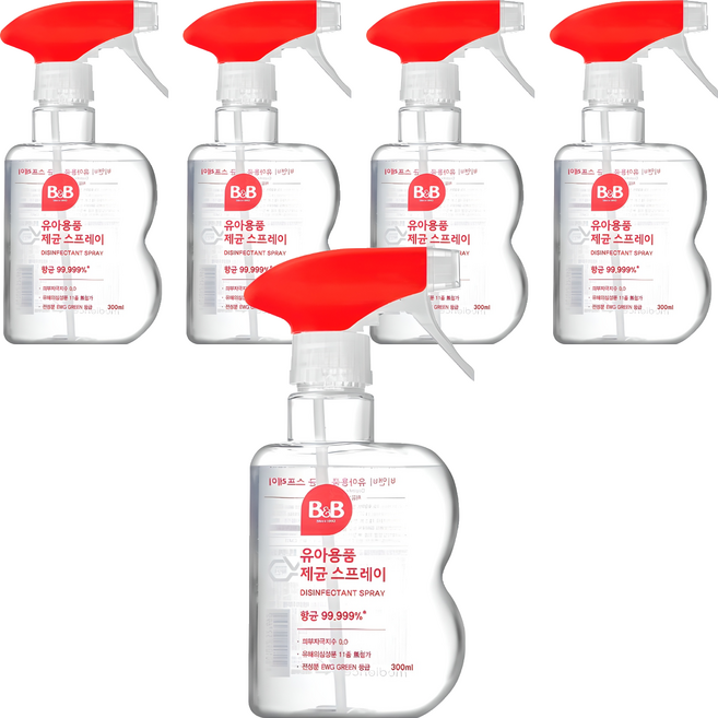 비앤비 유아용품 제균 스프레이 용기형, 300ml, 5개