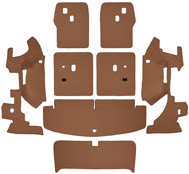 메이튼 디 올 뉴 싼타페 MX5 트렁크 매트 가죽 풀커버, 현대 디 올 뉴 싼타페 MX5 6인승, 피칸 브라운