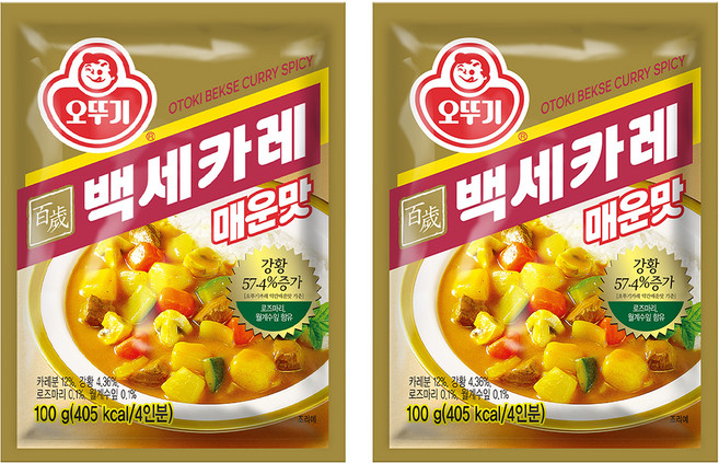 오뚜기 백세카레 매운맛, 100g, 2개