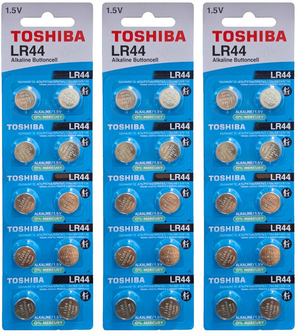 도시바 알카라인 건전지 LR44, 10개입, 3개