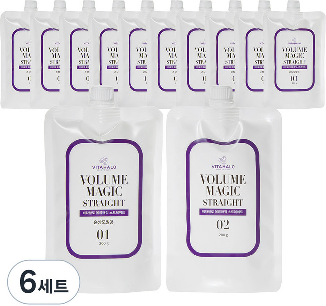 VITAHALO Volume Magic直髮燙髮膏 第1劑 200g+第2劑 200g, 6組