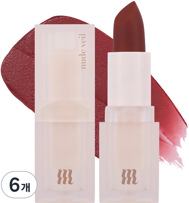머지 누드 베일 립스틱, 인 더 베이스, 3.5g, 6개