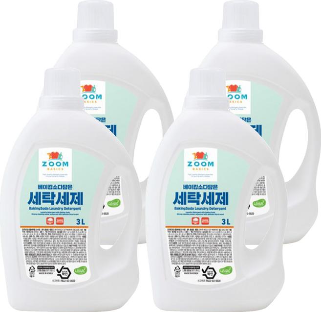 ZOOM Basics 小蘇打洗衣精, 3L, 4桶