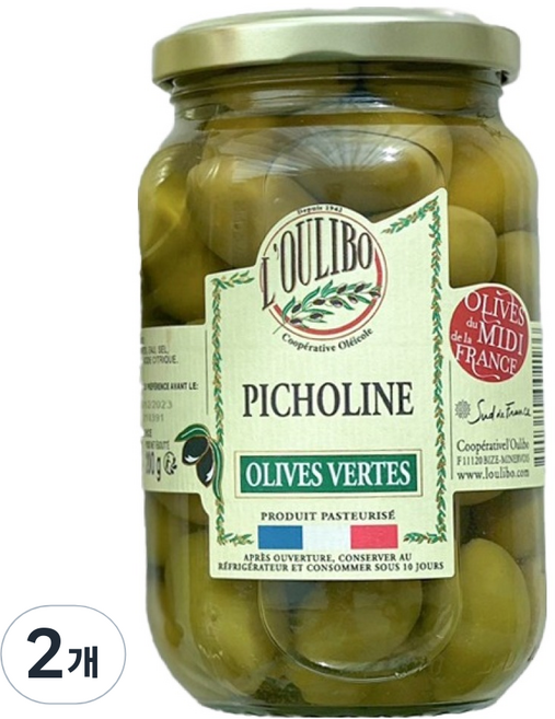 25년 햇 올리브 르올리보 피숄린 고소한 그린 올리브 항공 직송 저속노화, 380g, 2개