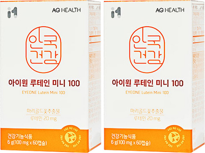 안국건강 아이원 루테인 미니 100, 60정, 2개