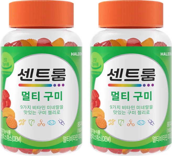센트룸 정품 멀티 구미 비타민, 80정, 2개 - 쿠팡