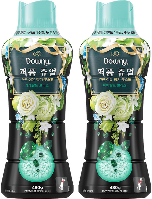 다우니 퍼퓸 쥬얼 에메랄드 브리즈 향기부스터, 480g, 2개