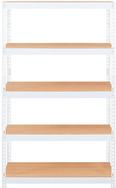 스피드랙 브이 2 양면 합판 스탠드 선반 5단 1000 x 500 x 1800 mm, 화이트(프레임) + 우드 화이트(선반)