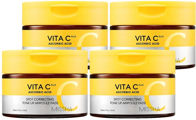 미샤 비타씨플러스 잡티씨 톤업 앰플패드 210g, 80매입, 4개 - 쿠팡