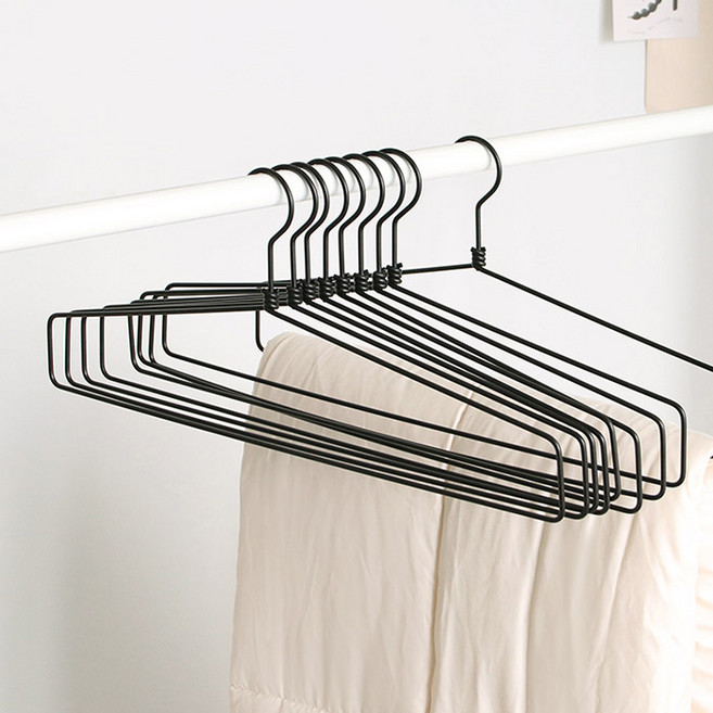 네이쳐리빙 튼튼한 이불정리 와이드 옷걸이, 블랙, 10개