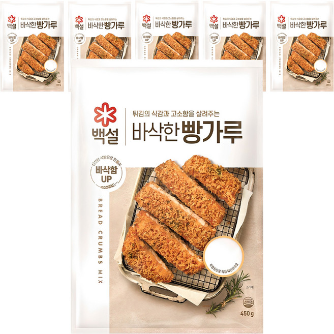 백설 빵가루, 450g, 6개