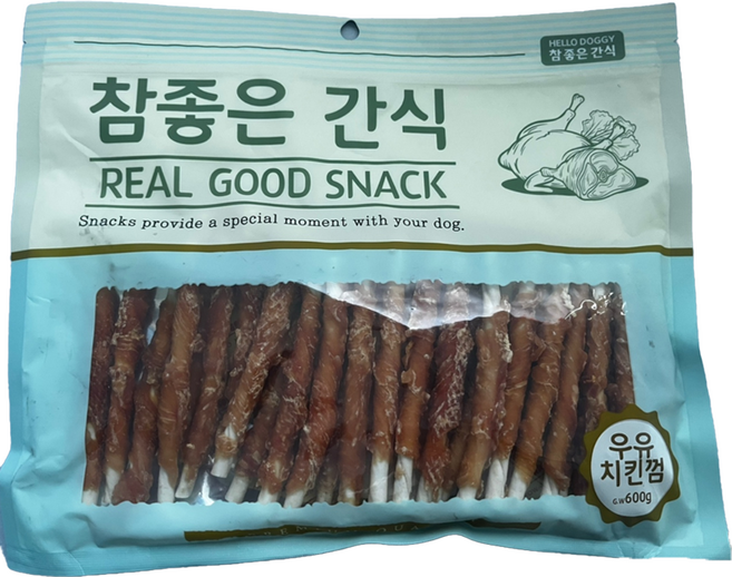 헬로도기 참좋은간식 강아지 건조간식, 우유치킨껌, 400g, 1개