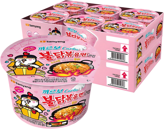 불닭볶음면 큰컵 까르보 트레이 105g, 12개
