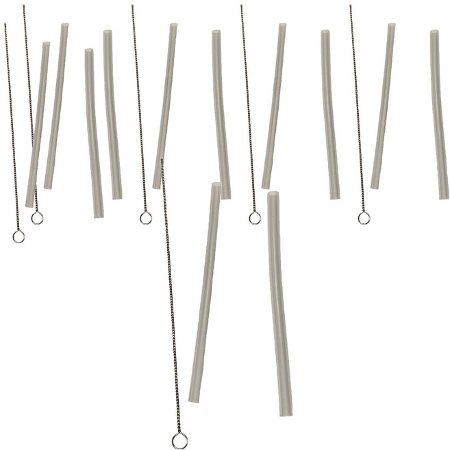 minono 米諾諾 兒童直型矽膠吸管 附刷, 2支, 6組