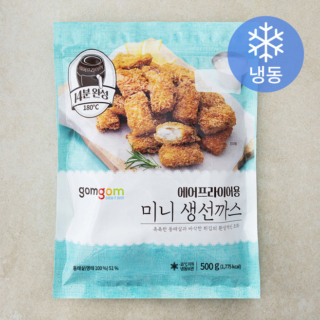 곰곰 에어프라이어용 미니 생선까스(냉동), 500g, 1개