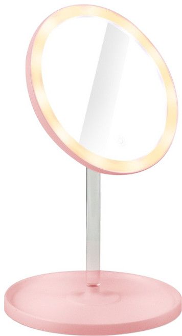 aibo USB充電式觸控LED補光化妝鏡, 粉紅色