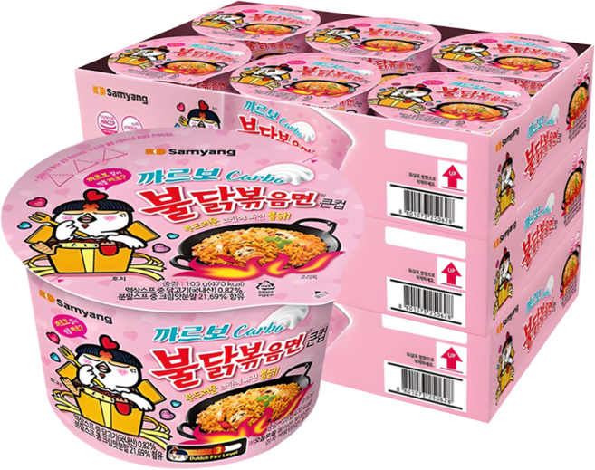 불닭볶음면 큰컵 까르보 트레이 105g, 18개