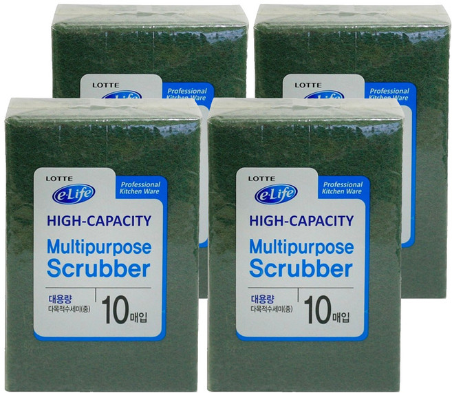 롯데이라이프 다목적수세미 대용량, 10개, 4개