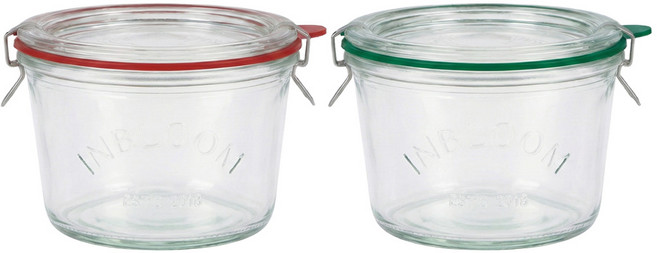 인블룸 아르떼 테이퍼드 유리용기 370ml 딥그린 + 딥레드 세트, 1세트