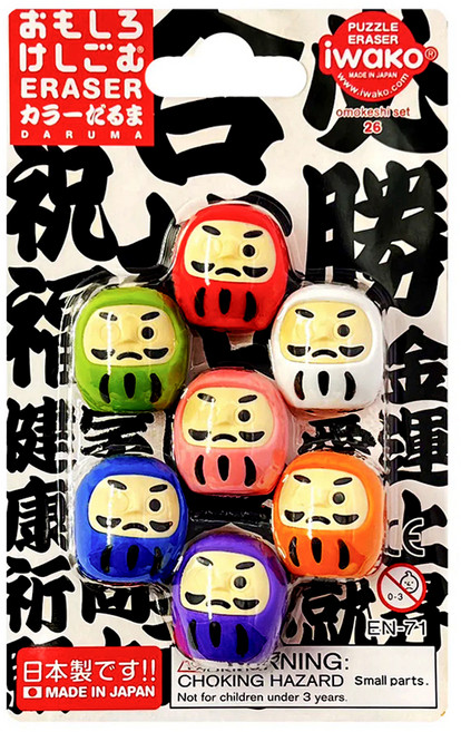 Iwako 造型橡皮擦 ER-BRI 030 七色達摩 3歲以上, 七色, 1組