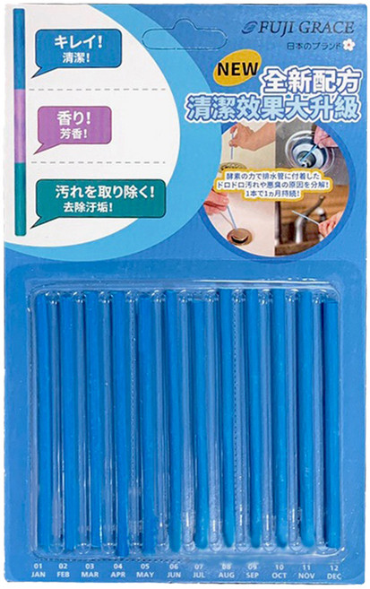FUJI-GRACE 富士雅麗 水管疏通清潔棒12件組, 1組