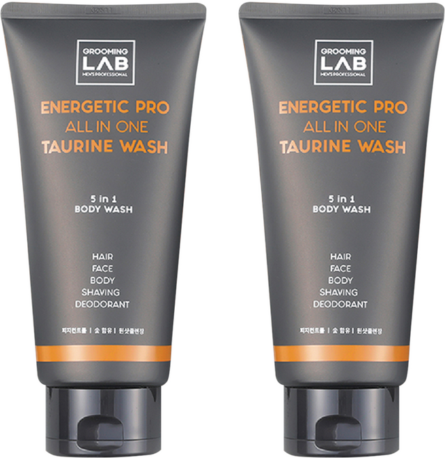 그루밍랩 남성용 에너제틱 프로 올인원 타우린 바디워시, 300ml, 2개