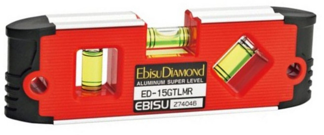 Ebisu DiAMOND 防震強磁水平尺 150mm 紅色, 1個