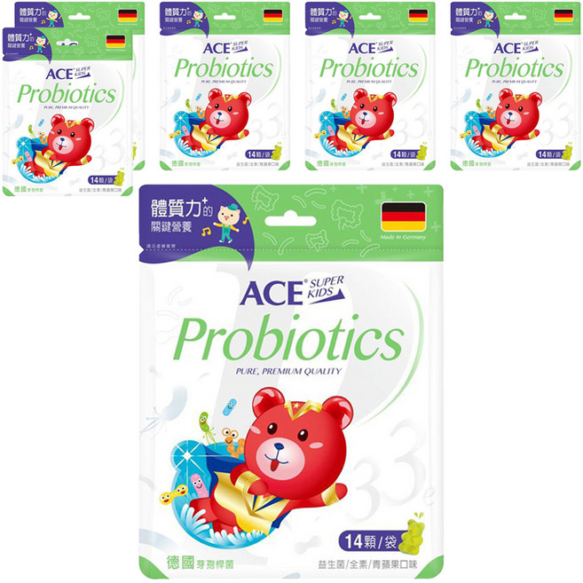 ACE SUPER KIDS 33e 益生菌軟糖 全素, 6袋