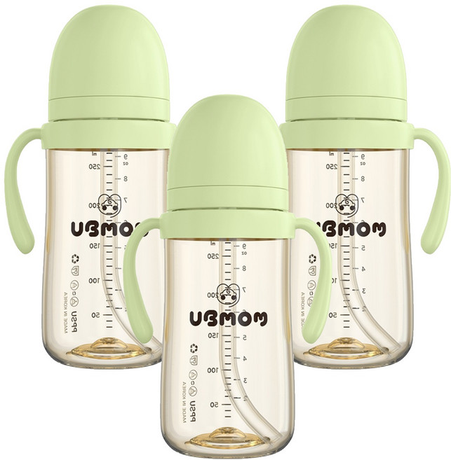 유비맘 시그니처 빨대컵, 280ml, 3개, 멜론