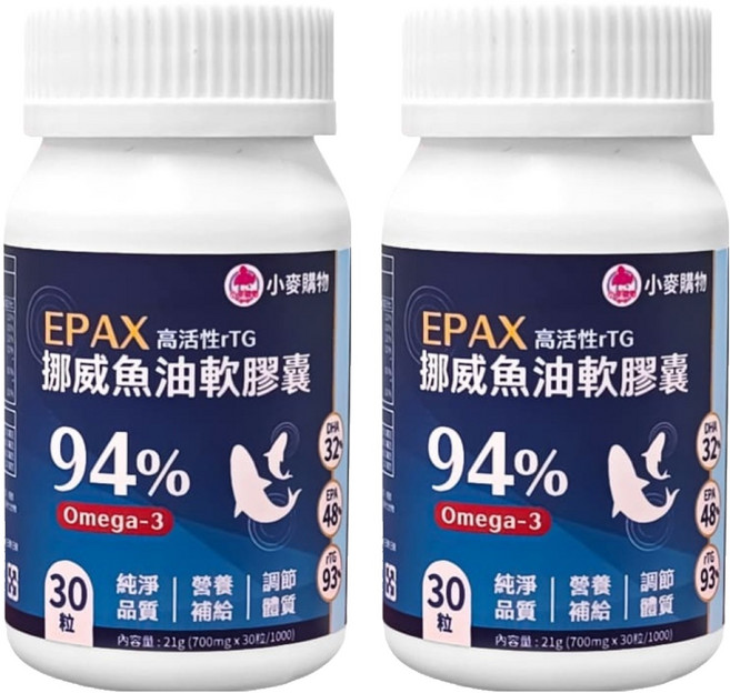小麥購物 挪威高活性rTG魚油 A111, 700mg, 30顆, 2罐