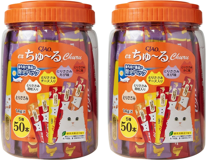 INABA CIAO 肉泥條, 700g, 2桶, 雞肉綜合海陸