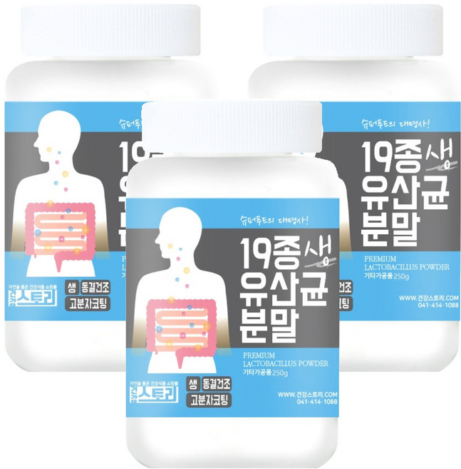 건강스토리 19종 생 유산균 분말, 250g, 3개