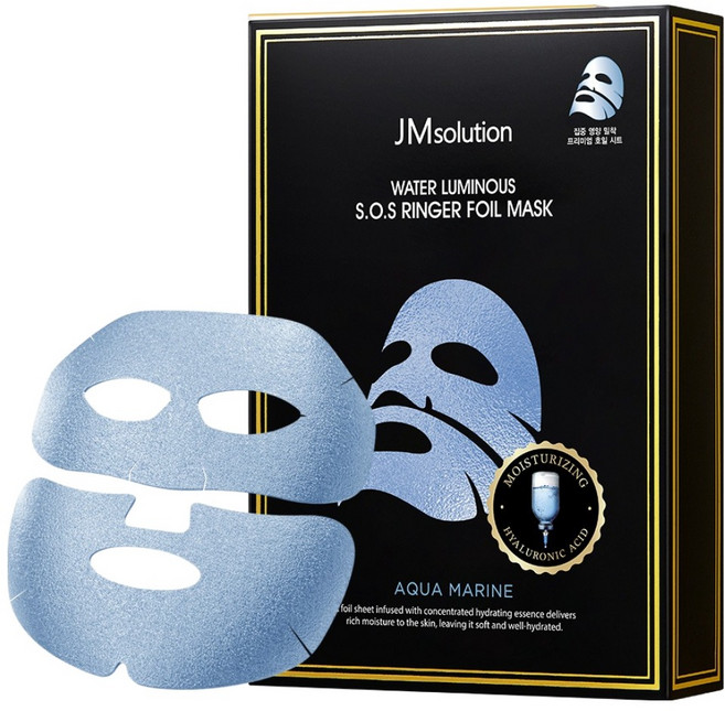 JMsolution 肌司研 水光SOS急救針劑箔紙保濕補水面膜 海洋之水, 1個, 10入