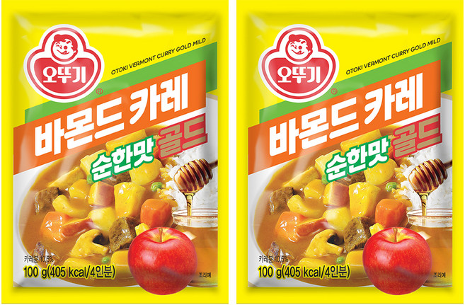 오뚜기 바몬드 카레 골드 순한맛, 100g, 2개