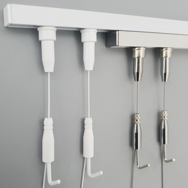 액자 레일세트 0.5m, 화이트, 1세트