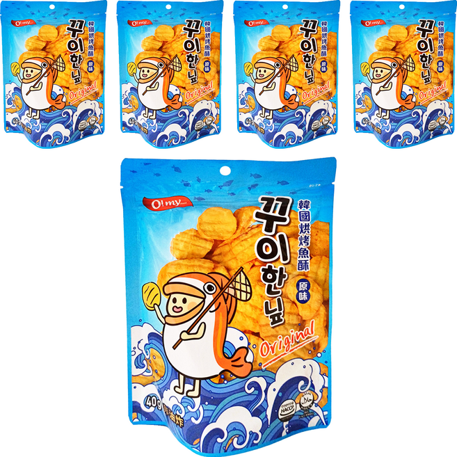 O my food 歐邁福 烘烤魚酥 經典原味, 40g, 5包