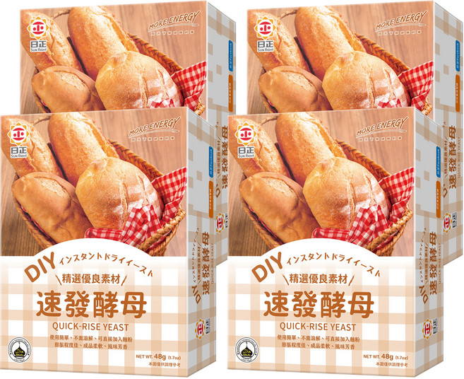 日正食品 速發酵母 4包, 48g, 4盒