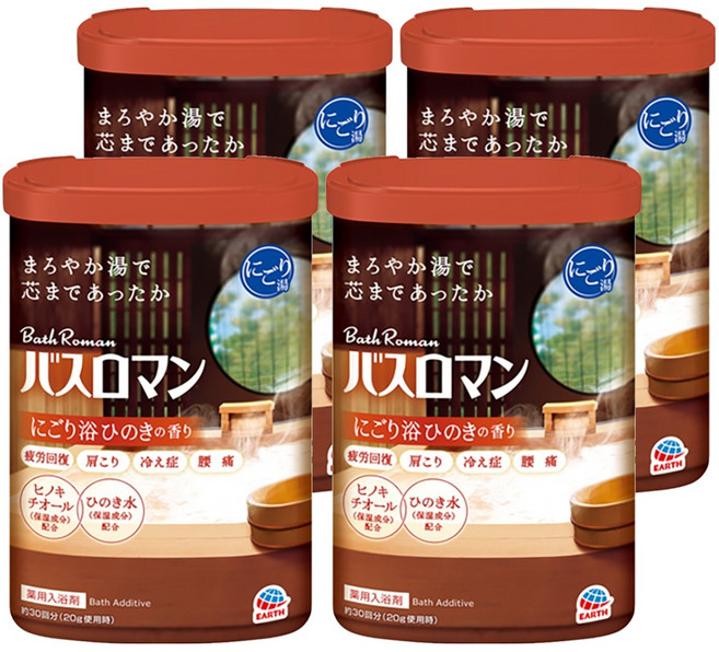 바스로망 입욕제 히노끼, 4개, 600g